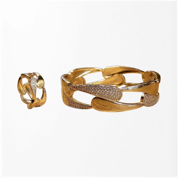 Gold Plated Bracelet & Ring 18K