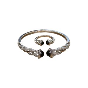 White Gold Plated Stylish Bracelet & Ring Set 18K