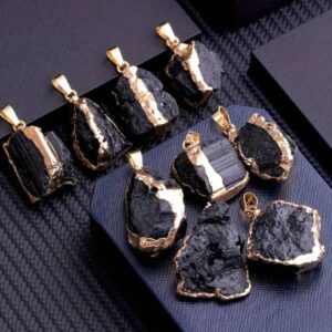Pendant made of genuine natural black obsidian.
