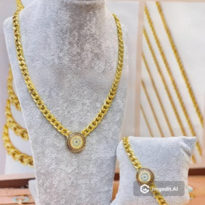 Plated Necklace and Bracelet Set , with 21k gold